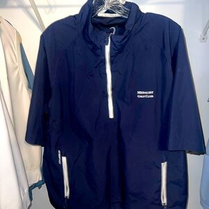 Navy/White zero restriction short sleeve rain jacket - Men’s large